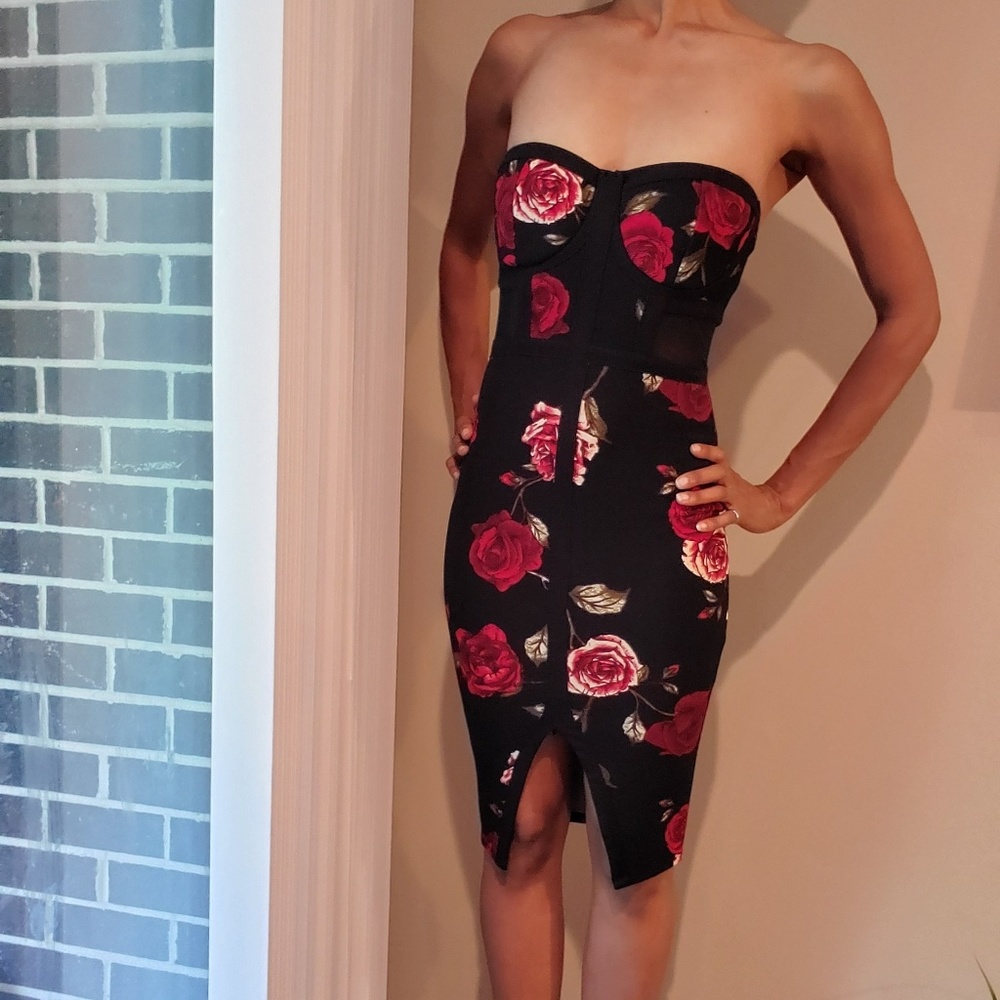Material Girl Sexy Flower Print Dress